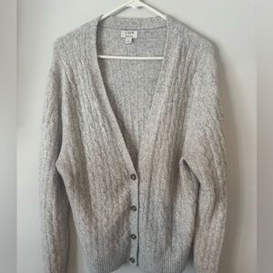 J. Crew Women's Light Gray Cable Knit Cardigan
